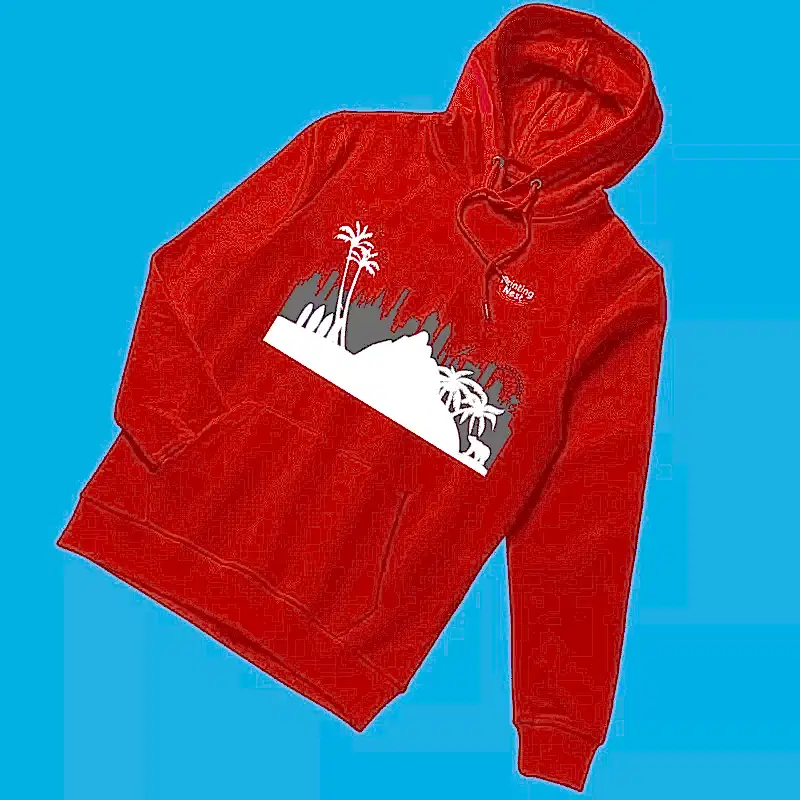 Custom Red DTF Sweater Hoodie Printing Nest