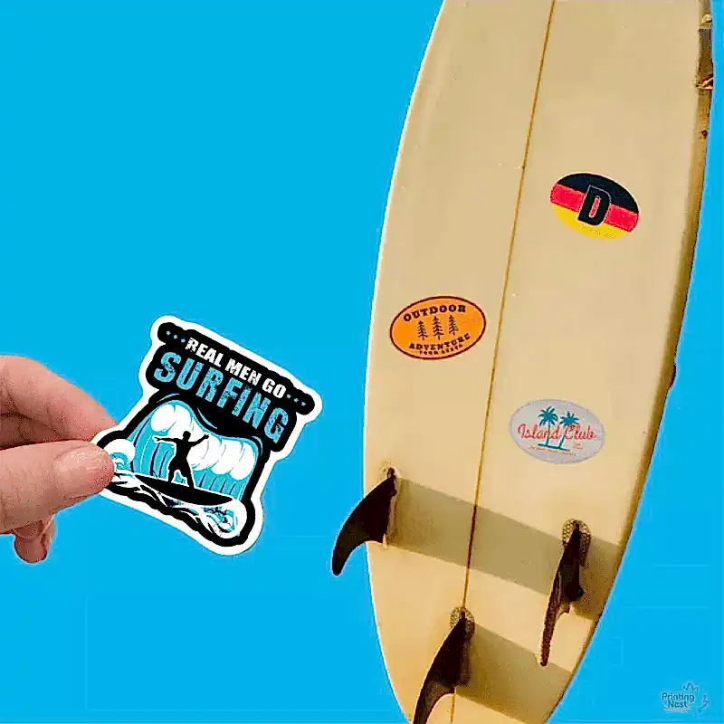 Custom Printed Surfboard Die Cut Waterproof Vinyl Orange County Printing Nest