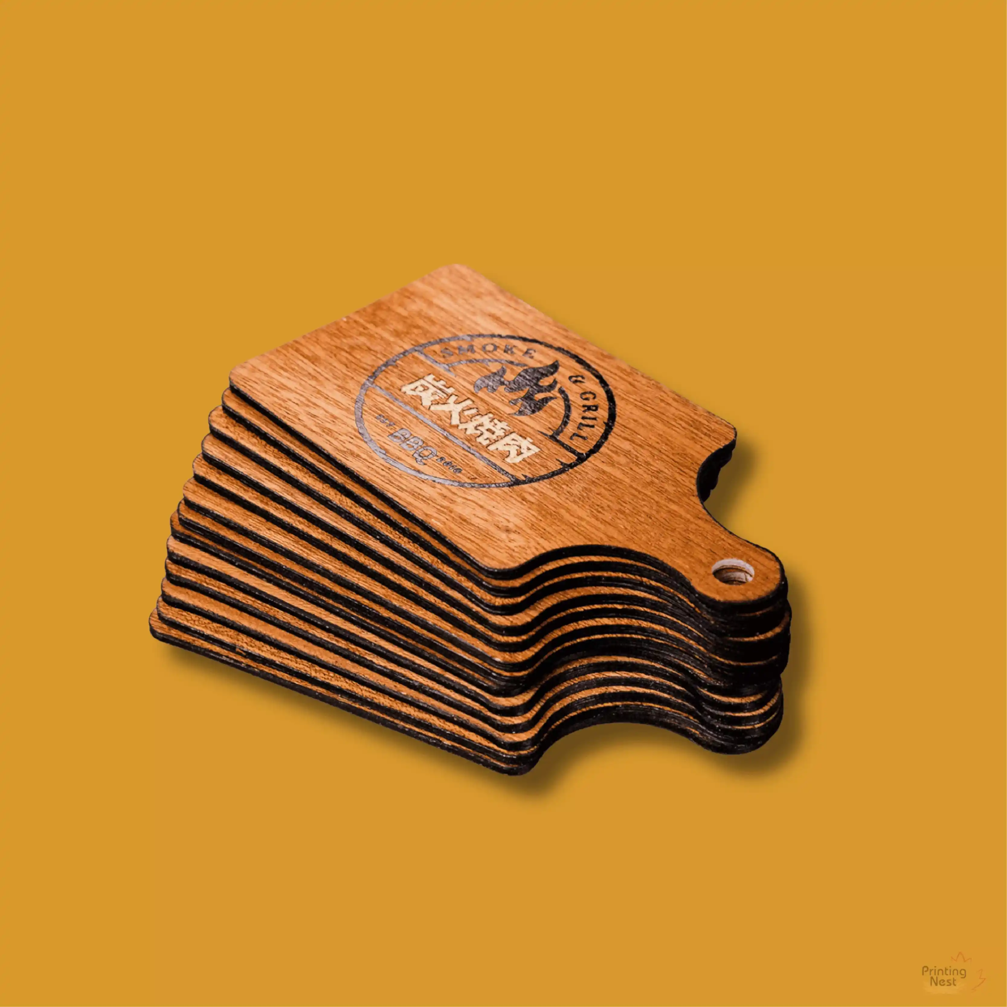 Custom Printed Luxury Wood Business Cards in Orange County Printing Nest
