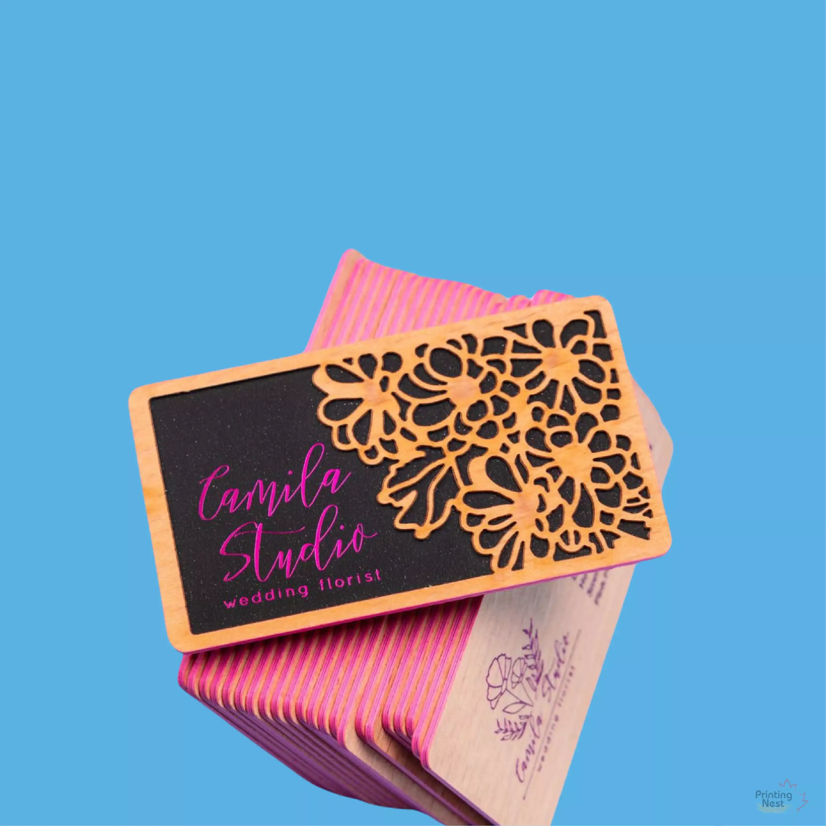 Custom Printed Premium Wood Business Cards in OC Printing Nest