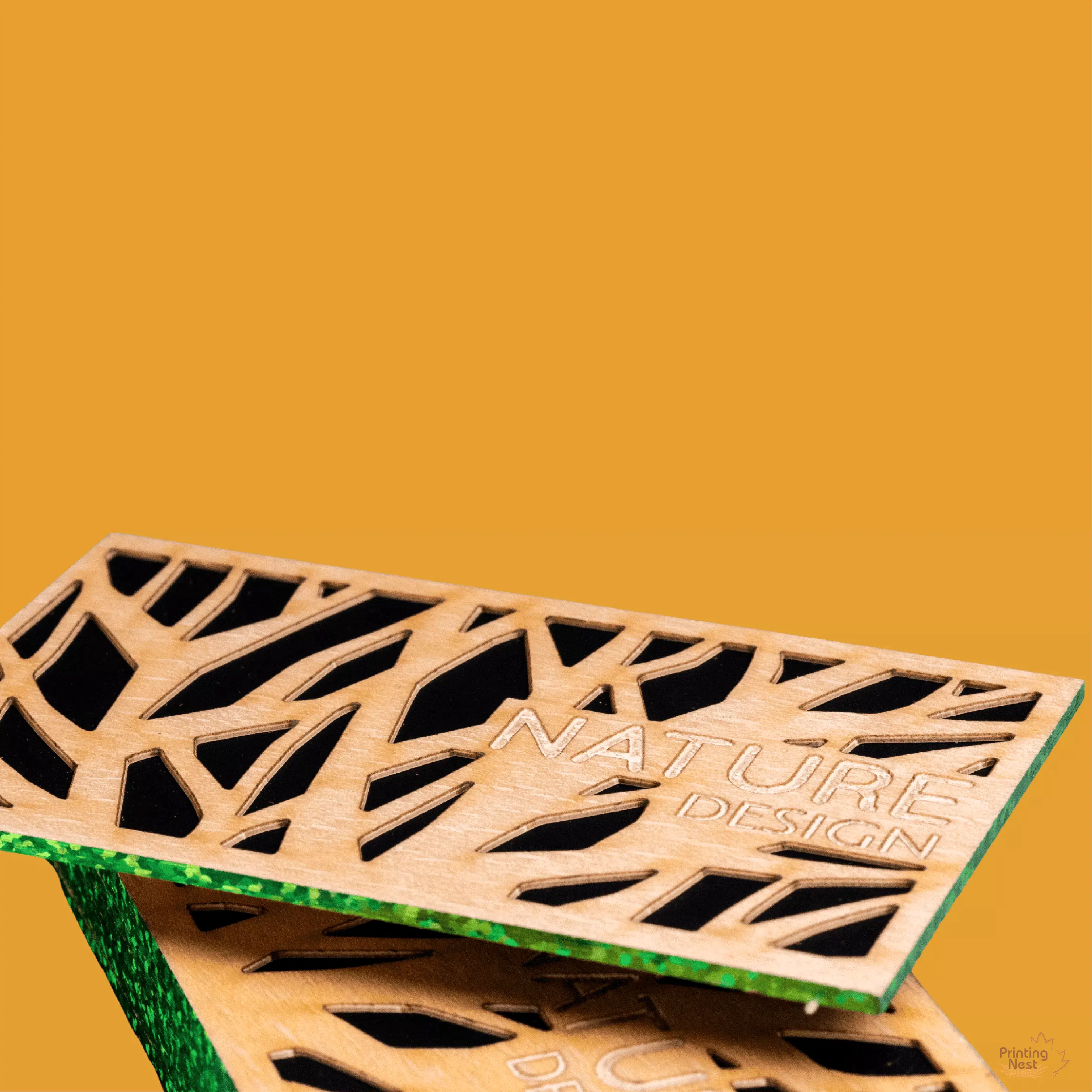 Custom Printed Superior Wood Business Cards in Santa Ana Printing Nest