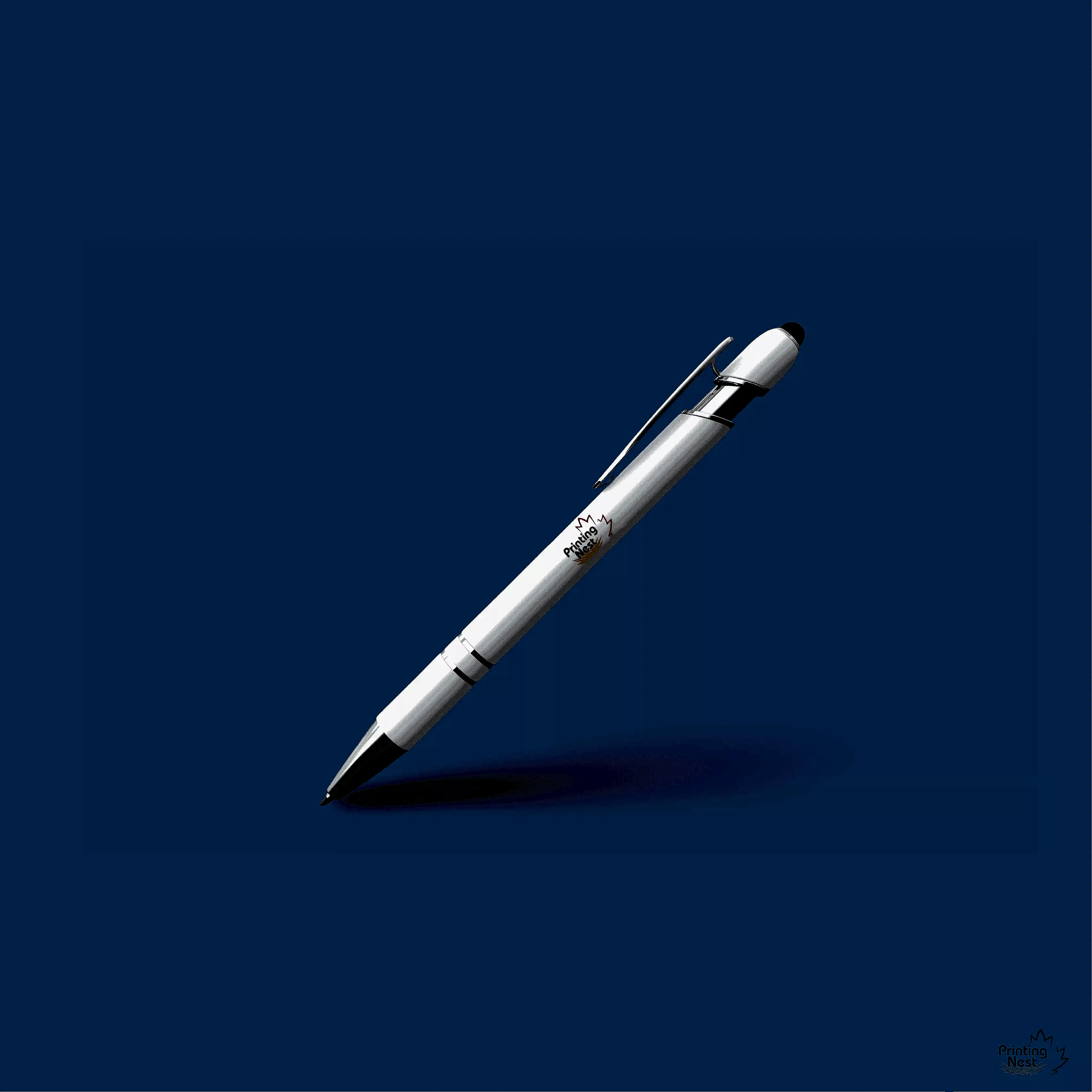 Custom Printed Fairgrounds and Markets Soft Touch Pen with Stylus Printing Nest