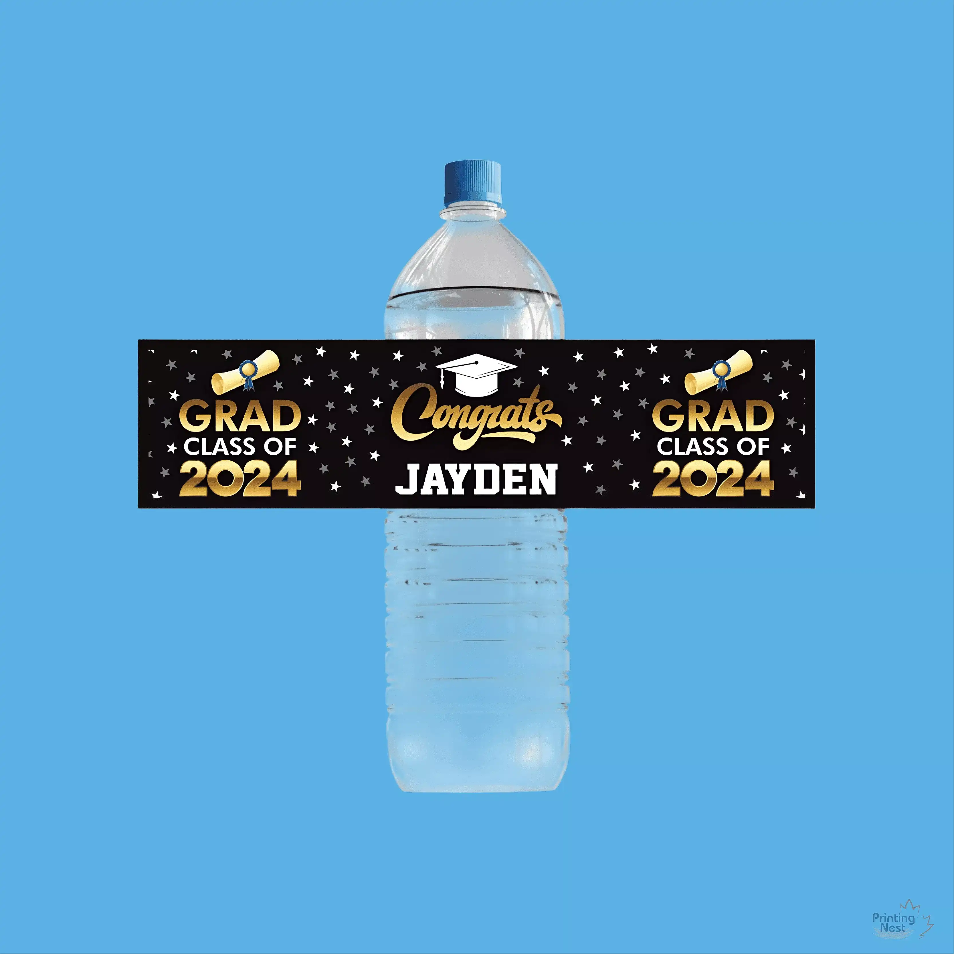 Custom Printed Graduation Water Bottle Labels Printing Nest