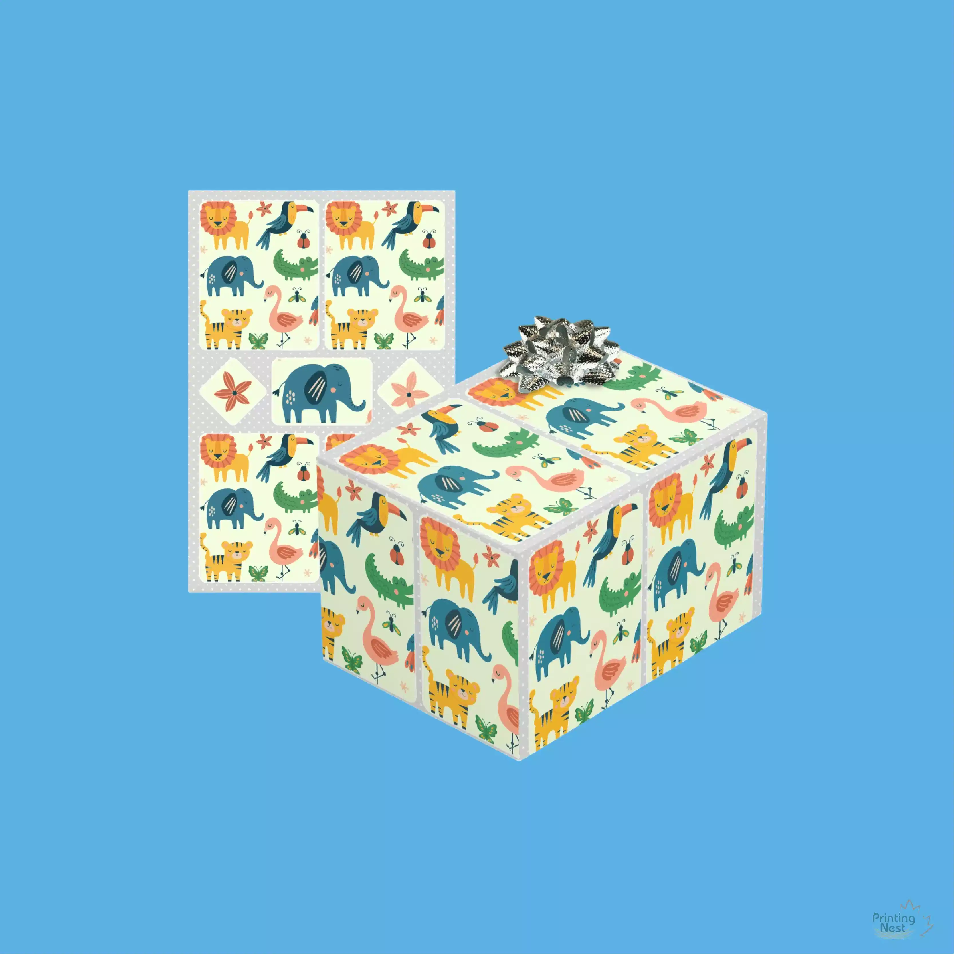 Custom Printed Kids Birthday Wrapping Paper Printing Nest