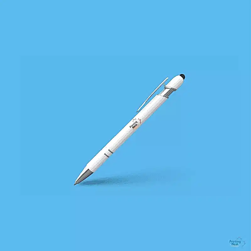 Custom Printed Trade Show and Convention Soft Touch Pen with Stylus Printing Nest
